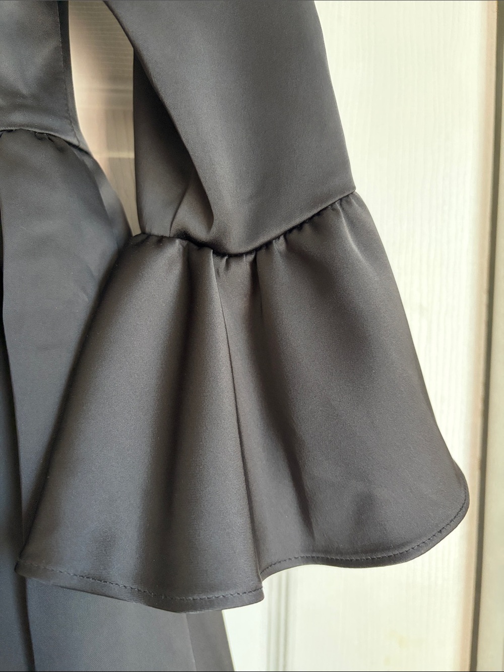 Dark Romance Satin Bustle Dress in Black - Picture 9 of 10